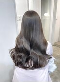 くびれヘアアプリコットオレンジ夏ヘアハイライトカラー        