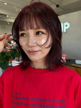 ランプヘアー(LAMP hair) ボルドー×顔周りレイヤー