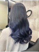 ネイビー 髪質改善トリートメント グラデーションカラー 20代
