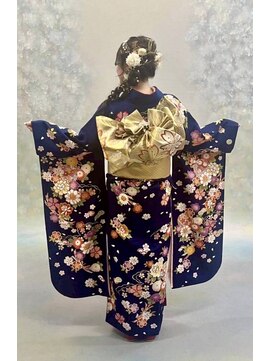 ／着物ヘアアレンジヘアアレンジ／成人式／着付／あみおろし