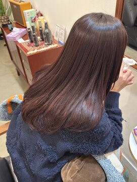 艶髪ストレートロングレイヤーミディアム髪質改善ストレートヘア