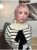 ピンク × ボブ × y2kデザイン