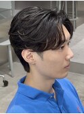 原宿フェザーパーマニュアンスパーマメンズパーマセンターパート