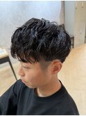 刈り上げセンターパート/波巻きツイストスパイラル/本八幡