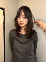 ヘアー アレス(hair ales)&nbsp;ミディアムレイヤー/ハッシュカット/マロンベージュ/韓国ヘアー