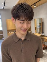 ローム 北花田店(Rome) アップバングショート毛流れショート束感メンズパーマ