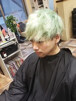 サムブリッジ(SOMEBRIDGE)&nbsp;★ペールミントグリーンヘアカラーメンズショート【SOMEBRIDGE】
