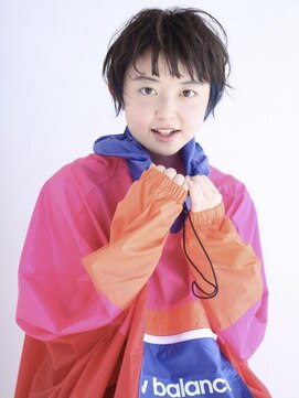 トップヘアー アヴェニュー 刈谷(TOPHAIR Avenue) アンニュイショートインナーブルー/前髪パーマ/アッシュブラック