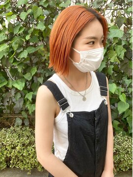 ヘアーブレイス(hair brace) オレンジヘア stylist 菅野