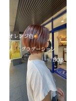 アッシュ 久が原店(Ash) オレンジグラデーションボブ