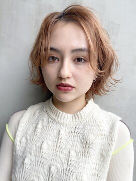 アイティーバイアルバム 八王子店(IT by ALBUM) オレンジボブ_マッシュショートフェザーバング_8597