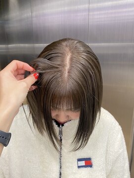 ペレ 栄店(PELE) 黒髪/グレーベージュ/レイヤーロング/ブリーチ/栄/名駅