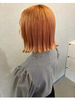 ガーデンヨコハマ(GARDEN YOKOHAMA)&nbsp;ハイトーン　オレンジ　ベージュ　切りっぱなしボブ　丸型　卵形