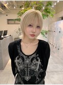 ◇ショートウルフ/ハイトーン/ミルクティベージュ/髪質改善