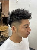 ツイストパーマ、バリカンフェード