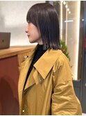 切りっぱなしミディアム　顔周りカット　髪質改善　ストレート