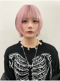 ハイトーンレイヤーボブミディアムレイヤーショートウルフボブ