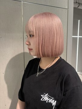 ジェム(GEM) 【暖音】柔らかいピンクベージュと顎ラインボブスタイル♪