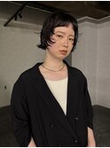 オン眉ミニボブパーマ