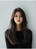 ロング/イメチェン/外ハネボブ/美髪/ワイドバング/髪型