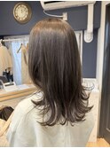 髪質改善カラー×オリーブグレージュ