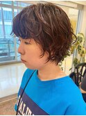 マッシュウルフ×くるくるパーマ