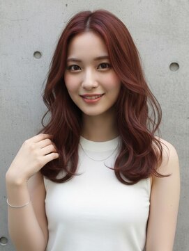 ヘアサロンエムフィス 池袋東口(HAIR SALON M Fe's) レイヤー/前髪カット/池袋/韓国ヘア/ボルドー/ワインレッド