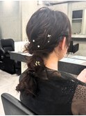 ミディアム編みおろしヘア＊結婚式お呼ばれオケージョンヘア
