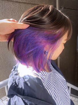 イエナ 渋谷(IENA) ダークラベンダーグレージュレイヤーボブケアブリーチ
