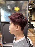 ルビーレッド×アップバングショート