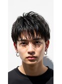 越谷/刈り上げセンターパート/波巻きツイストスパイラル/メンズ