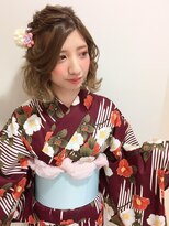 エルパティオ(EL PATIO)&nbsp;浴衣　波ウェーブのボブアレンジ