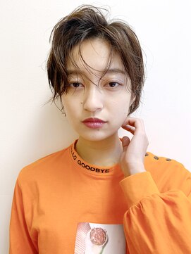 アルバム 銀座(ALBUM GINZA) ウエットヘア_耳かけウェーブパーマフォギーベージュ_87501