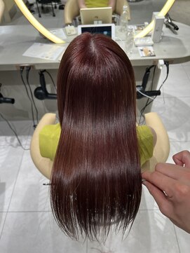 ロンドメリア 天神大名店(Lond Melia) ★くびレイヤーエモージュインナーグレージュ前髪ピンクベージュ