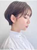 20代30代ミニボブココアブラウン小顔美肌ストレート丸み