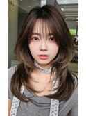 面長さんにオススメ！シースルーバングレイヤーカット