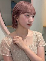 サロウィン 熊本上通り店(SALOWIN)&nbsp;熊本　ミニボブ　ピンクベージュ　韓国風ボブ　ブリーチ　Arisa.