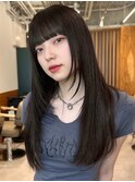 顔周りレイヤーカットくびれヘアミルクティーベージュカラー韓国