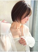 似合わせショートボブ30代40代小顔銀座ひし形前上がり縮毛矯正