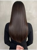 ブラウンアッシュ 酸性縮毛矯正 髪質改善ストレート 美髪