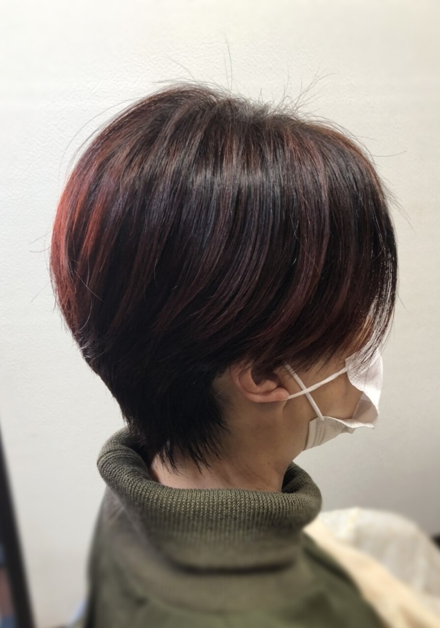 サイドすっきりハンサムショート☆ピンクブラウン：L113307074
