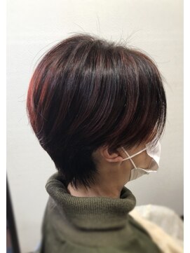 ヘアーメイク クーラ 行橋店(Hair make CURA) サイドすっきりハンサムショート☆ピンクブラウン