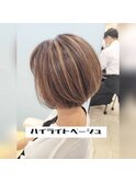 ハイライトベージュボブ