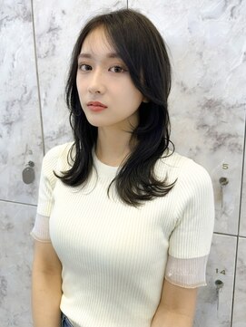 シーシンジュク 新宿南口(Sea shinjuku) ブリーチなしチョコレートカラー×前髪/顔周り×韓国ミディアム