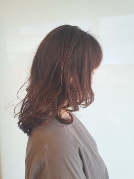 セミロング、カット、デジタルパーマ、大人パーマ、艶髪パーマ