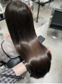 ロングレイヤー/オリーブグレージュ/赤み消しグレージュ/艶髪