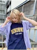 アンブレラカラー/ウェーブパーマ/こなれミディ/前髪/溝の口