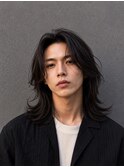 メンズロングボブウルフ×ニュアンスパーマ×メンズカット
