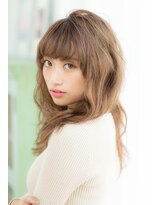 ビューティーデザイン ルクソー(LUXUEUX)&nbsp;柔らかグレージュとふわふわパーマ個性的セミディ