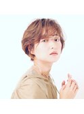 前下がりショートボブ/イエロー:オレンジ